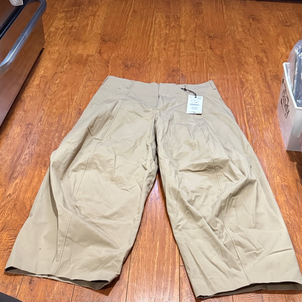 Tan Wide-Leg Pants